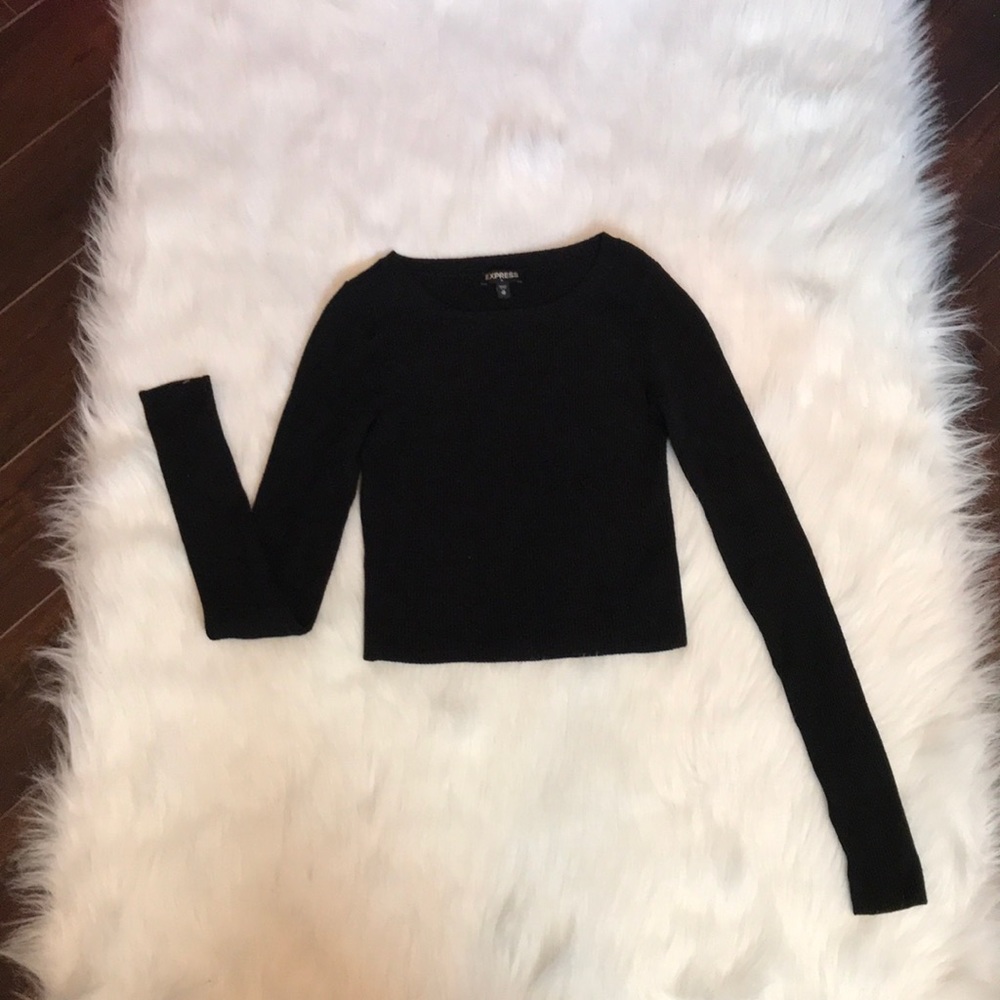 Black Crop Sweater Express